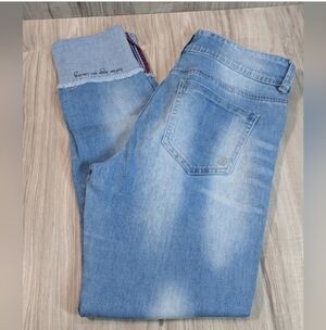 Indigo Rein Anklet Size 9 Vintage Y2K Cuffed Cropped Blue Jeans